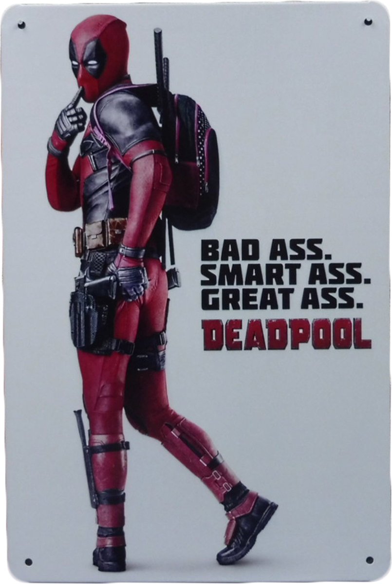 Wandbord – Deadpool - Mancave - Tekst bord - Metalen wandbord - Metal sign - UV bestendig - Uniek - Metalen borden - Wand Decoratie - Metal sign - Mancave decoratie - Metalen bord - 20 x 30 cm - C