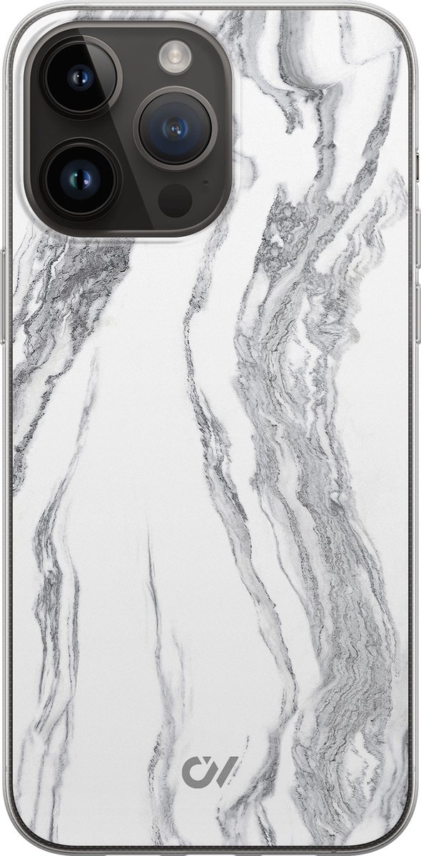 Hoesje geschikt voor Apple iPhone 14 Pro Max - Marble Ivory - - Grijs - Apple - Casevibes