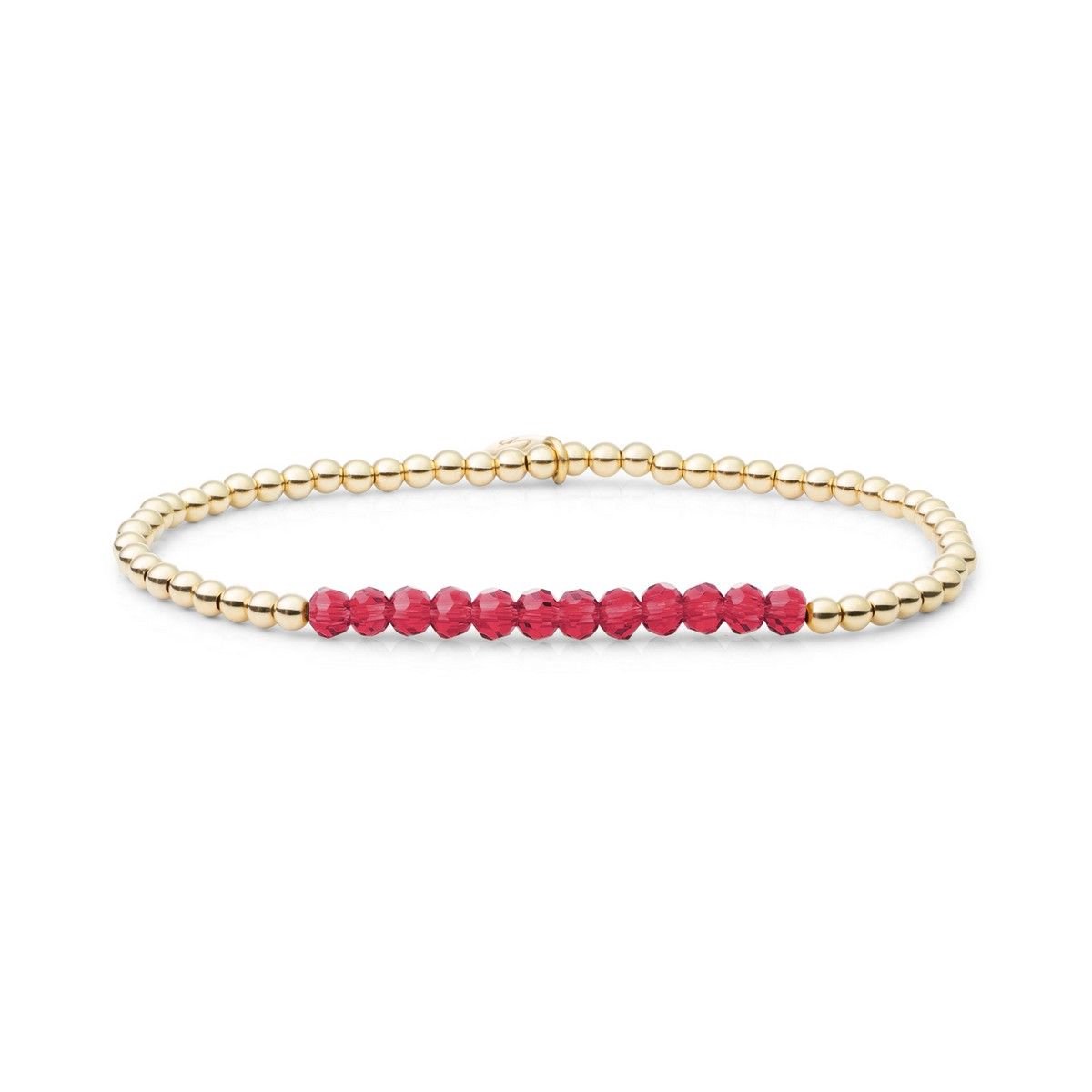 Sparkling Jewels Armband - Fuchsia Quartz Universe - Goud 3mm SBG-GEM51-3MM-LINE