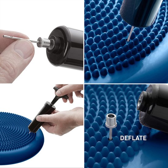 BODYMATE Balanskussen met een diameter van 34 cm pomp, opblaasbaar kussen voor core-training, fitness, revalidatie, groen
