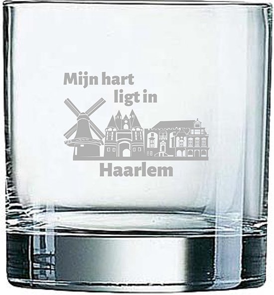 Gegraveerde Whiskeyglas 38cl Haarlem