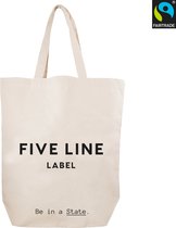 FIVE LINE LABEL - Canvas tas - Grote Shoppers - Biologisch katoen - Draagtas - Schoudertas - 39 x 42 x 6cm