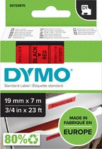 Ruban d'étiquetage Dymo 45807 19 mm x 7 m D1 rouge / noir