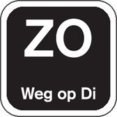 Label - ZO weg op - papier - afwasbaar - 19x19mm - zwart - rol à 1000 stuks