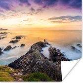 Poster Coucher de Soleil - Horizon - Water - Paysage - Blauw - 50x50 cm