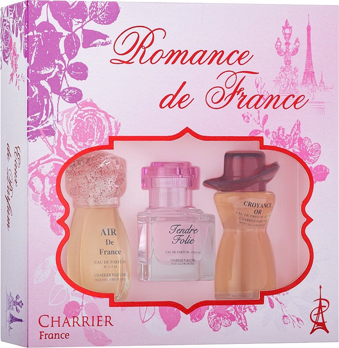 CADEAU TIP, Romance de France 3 originele Franse parfum miniaturen.