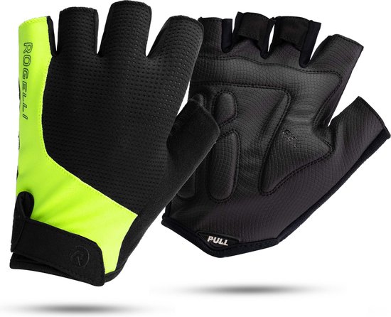 Foto: Rogelli essential fietshandschoenen zomer wielrenhandschoenen korte vinger heren fluor maat m