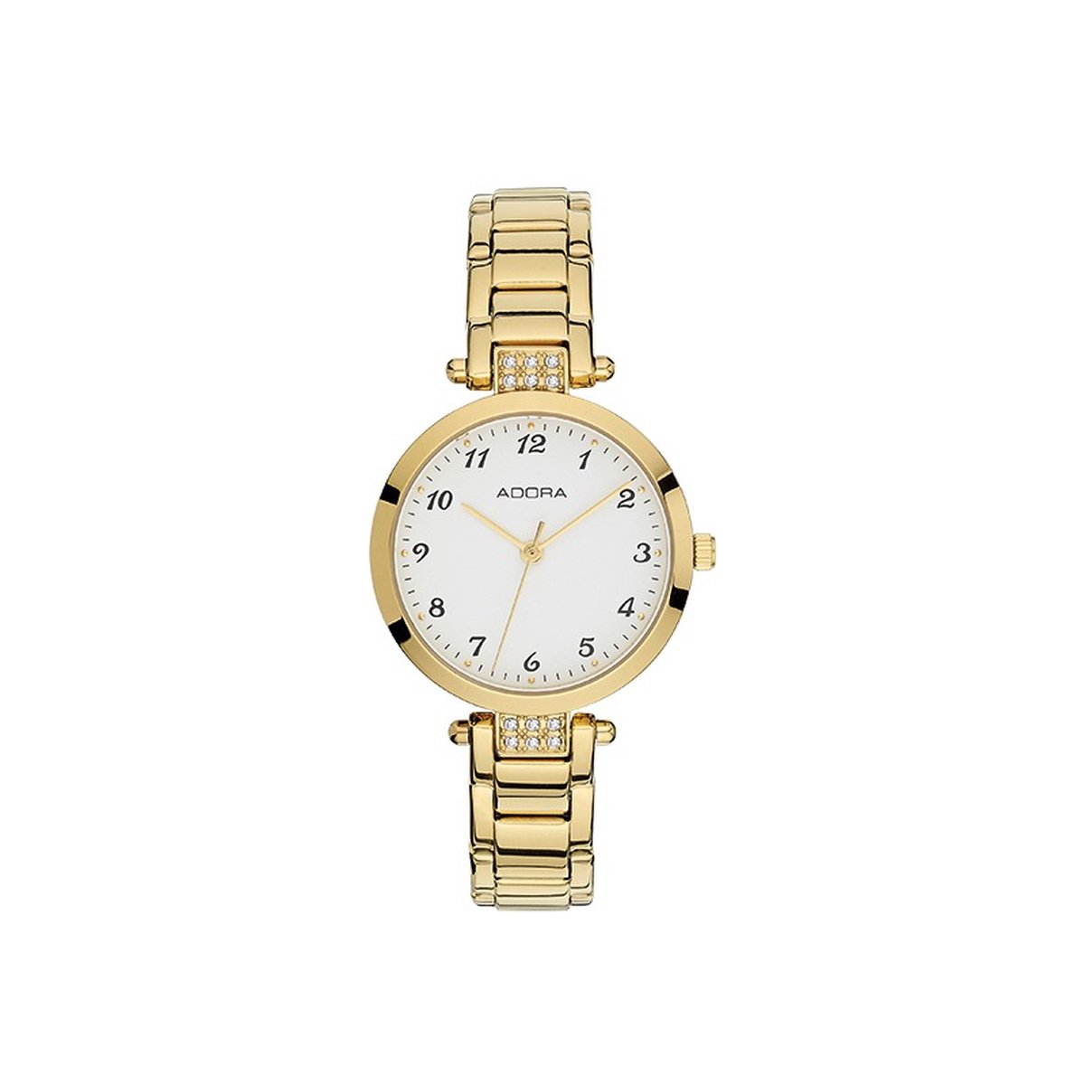 Prachtige goudkleurige dames horloge met stenen AB6609.