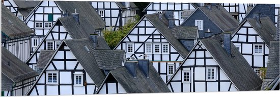 WallClassics - Verre Acrylique - Dessus de Petites Maisons en Marron Wit - Photo 150x50 cm sur Verre Acrylique (Avec Système d'accrochage)