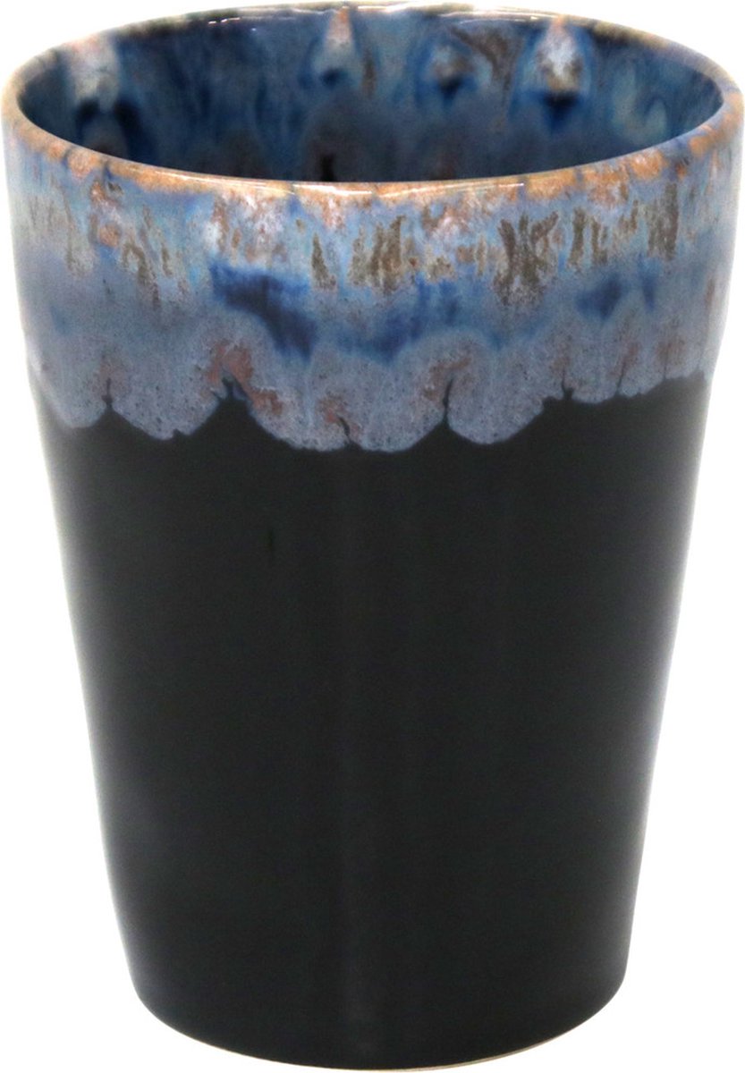 Costa Nova - servies - latte kopje - Grespresso zwart - aardewerk - set van 8 - H 12 cm