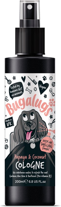 Bugalugs - Vachtverzorging hond - Papaya & Coconut hondenparfum - Alle huidtypes - Dierproefvrij - Vegan - 200 ml