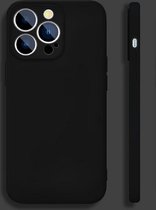 Geschikt voor iPhone 14 Pro mat zwart Siliconen Hoesje - achterkant - Back Cover TPU - 1,5 mm – met camera bescherming