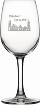 Gegraveerde witte wijnglas 26cl Urk