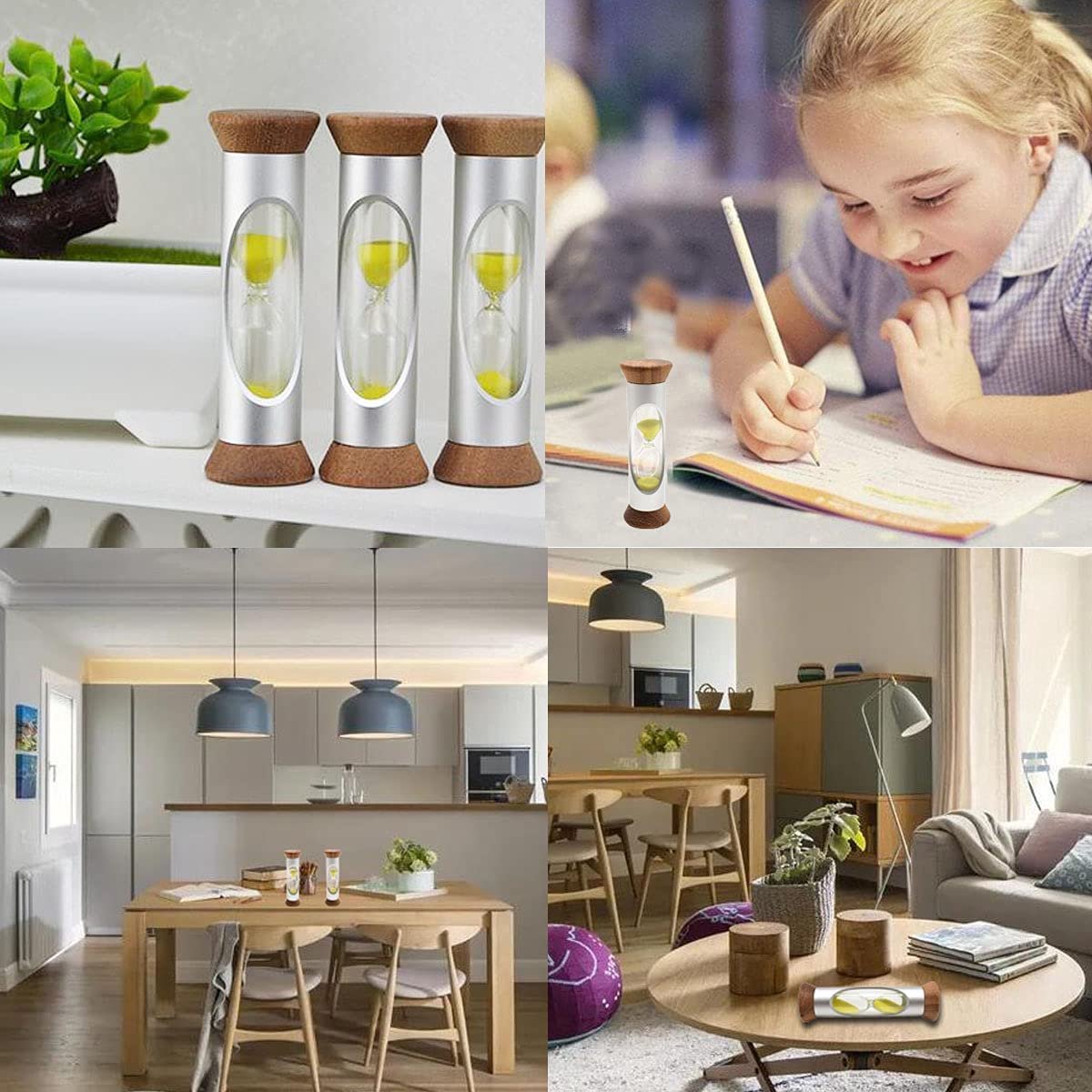 Breekbestendige kunststof zandloper 3 minuten, Kleurrijke kinderzandloper met dolfijn in macaron-blauw, tandenpoets-timer voor kinderen, Time-Timer voor dagelijks leven van kinderen, leren, keuken en
