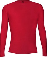 BADGER SPORT - Shirt Met  Lange Mouwen - Pro Compression - Diverse Sporten - Volwassenen - Polyester/Elastaan - Heren - Ronde Hals - Ondershirt - Zweet Afvoerend - Rood - Medium