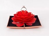 Osayrus - Trouwring doosje voor ring - doosje - trouwen - ring - sieraden - ten huwelijk vragen - rood - zwart - bloemen