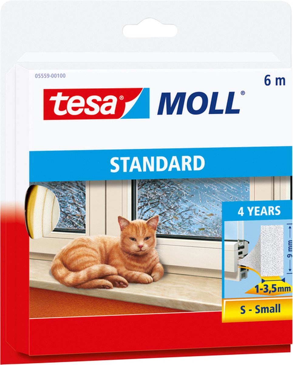 Tochtstrip tesamoll i-profiel zelfkl 6mx9mm wit | 10 stuks