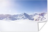 Poster Uitzicht op het besneeuwde winterlandschap in Oostenrijk - 120x80 cm