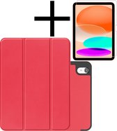 Hoesje Geschikt voor iPad 2022 Hoesje Case Hard Cover Hoes Book Case Met Uitsparing Geschikt voor Apple Pencil Met Screenprotector - Rood
