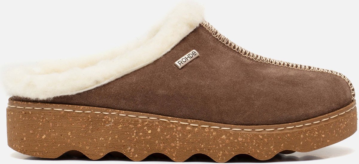 Rohde Pantoffels bruin Synthetisch - Dames - Maat 38 | bol.com