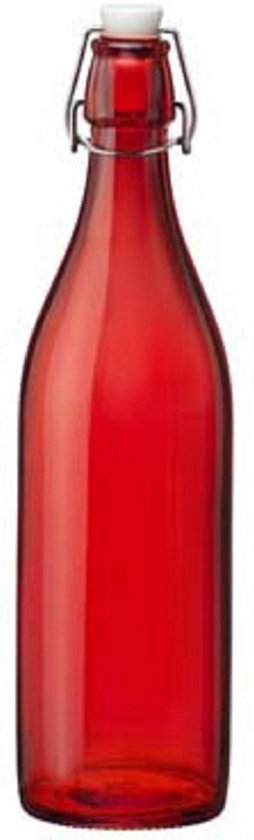 Rode giara flessen met beugeldop 30 cm van 1 liter