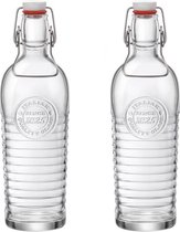 Set de 2x bouteilles en verre swing-top/bouteilles de conservation transparentes avec bouchon swing-top 1,2 litre - Bouteilles de conserve en verre - Bouteilles de limonade