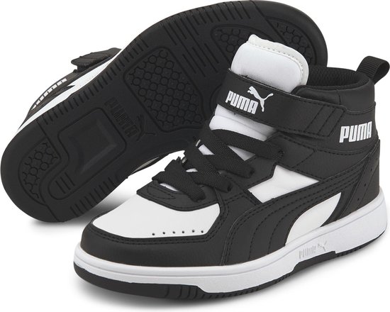 PUMA Rebound JOY AC PS Unisex Sneakers - Black/White - Maat 32