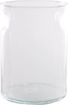 Transparante home-basics vaas/vazen van glas 25 x 18 cm - Bloemen/takken/boeketten vaas voor binnen gebruik