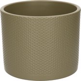 Mica Decorations Era Bloempot - H14,5 x Ø17,5 cm - Reliëf - Groen