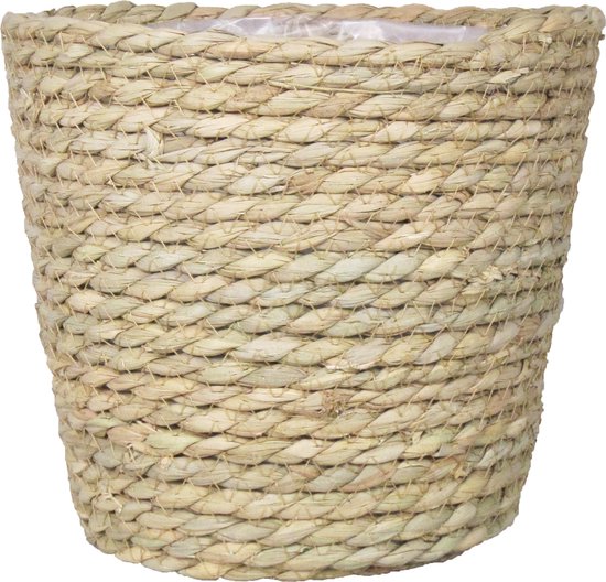 Naturel rotan mand van gedraaid touw/riet 17,5 cm