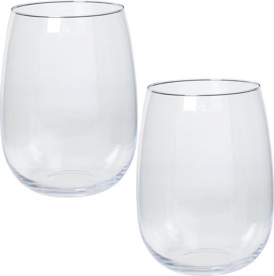 Set van 3x stuks glazen vaas/vazen Julia 10 liter met wijd uitlopend 22 x 26 cm - Bloemenvazen van glas