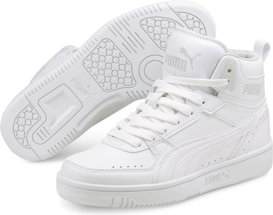 PUMA Rebound JOY Jr Unisex Sneakers - White/Limestone - Maat 38