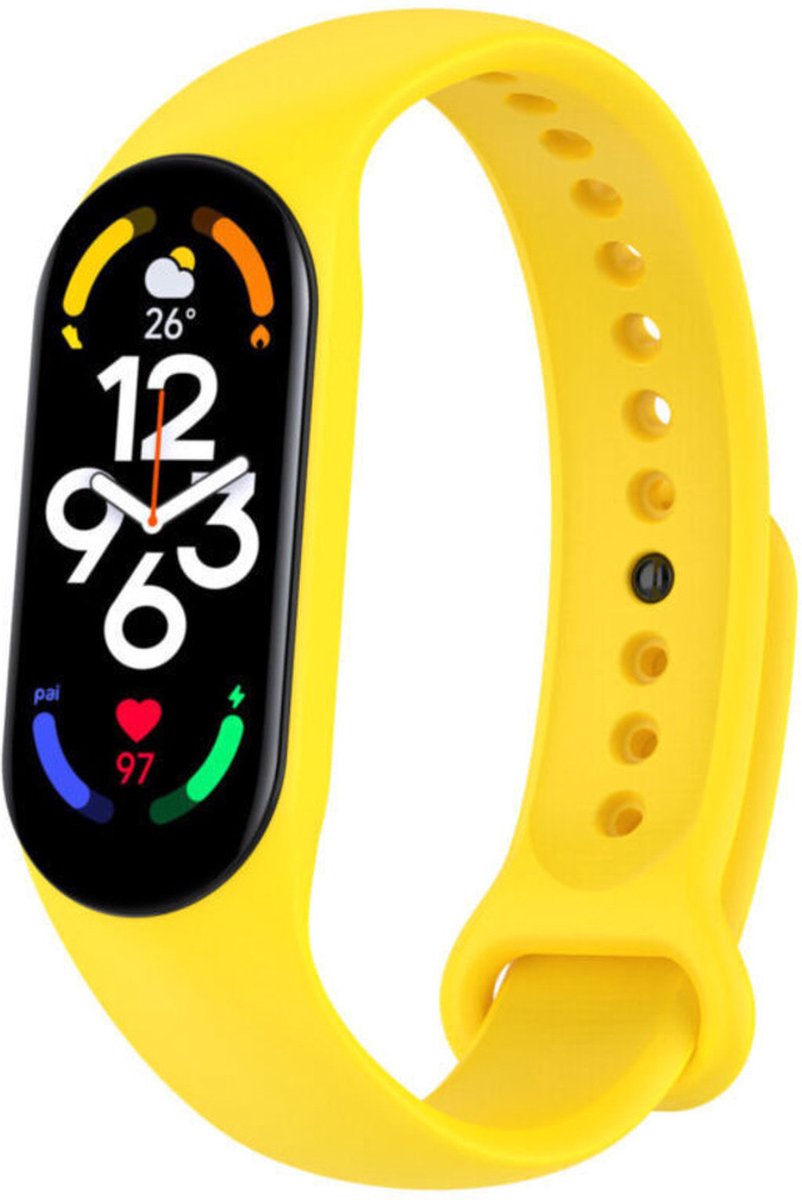 Siliconen bandje - Geschikt voor Xiaomi Mi Band 7- Geel