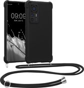 kwmobile telefoonhoesjegeschikt voor Xiaomi 12T / 12T Pro - Hoesje van siliconen met telefoonkoord - In zwart