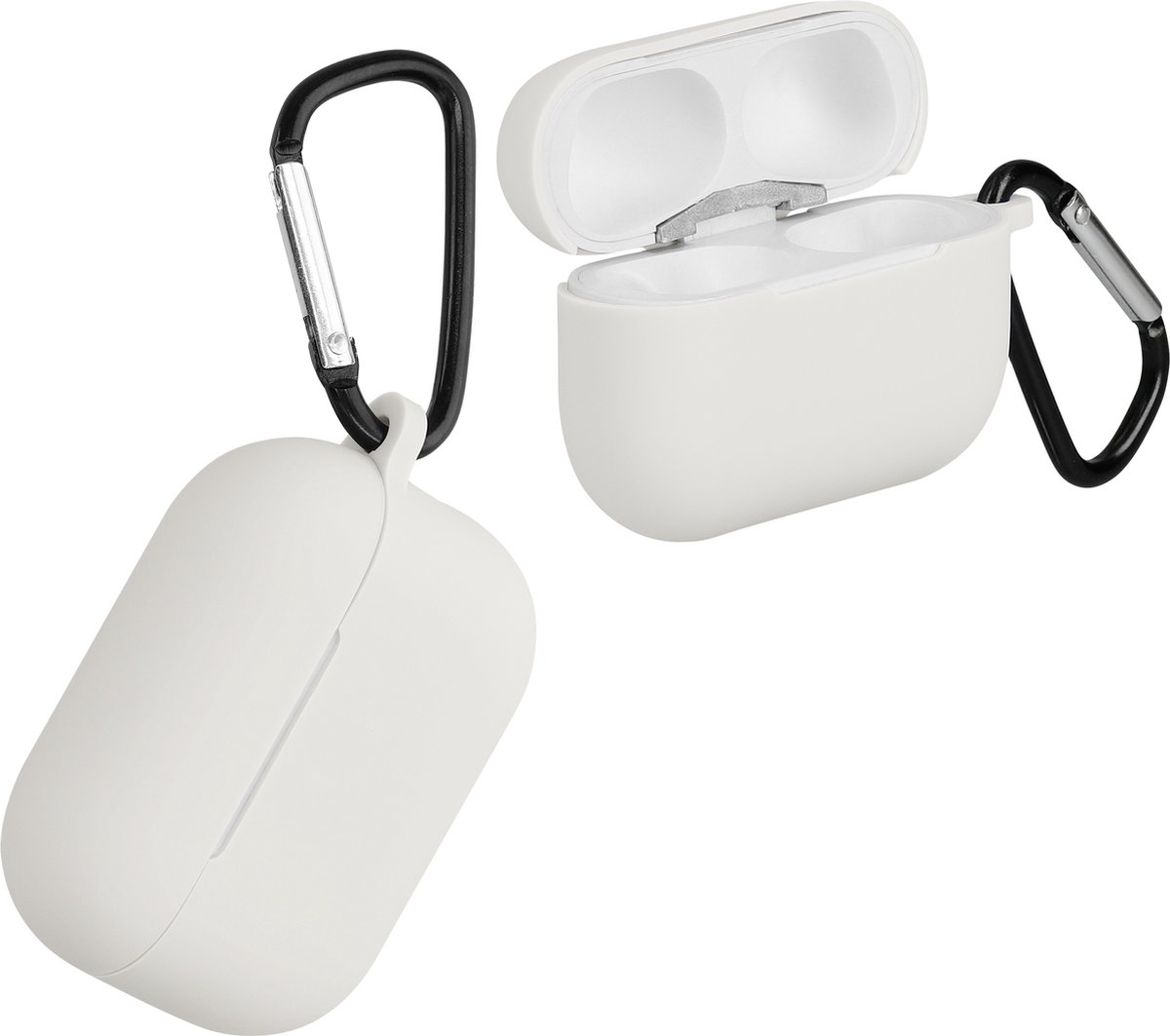 kwmobile Hoes voor Apple AirPods Pro 2 - Siliconen cover voor oordopjes in wit