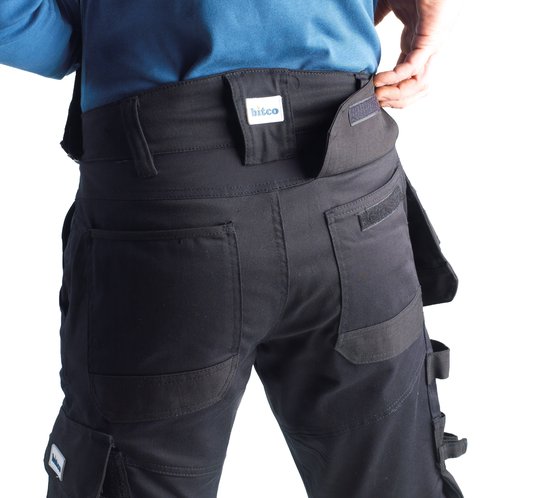 BITCO- OISE Water de travail stretch Homme Poches genouillères hydrofuges et oléofuges Renforcées en Cordura