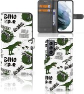 Telefoonhoesje met Pasjes geschikt voor Samsung Galaxy S21 FE Dinosaurus