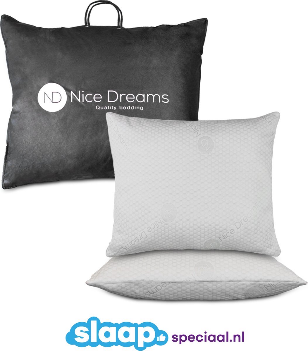Nice Dreams Sleepjust Hoofdkussen 60x70 cm Duopack Cooltouch Verkoelend Effect