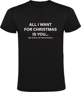 All I want for Christmas is a Frikandel Heren T-shirt | Kerst | Kerstshirt | Grappig | Grappige | Horeca | Friettent | Patatzaak | Shirt