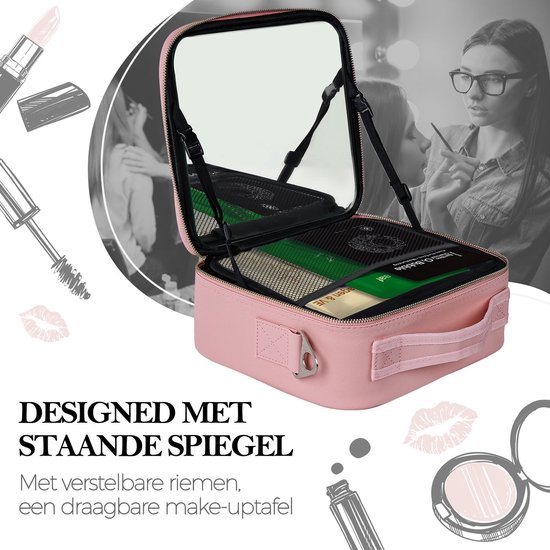 woonadres Vliegveld Samenhangend MAKE UP KOFFER - Beautycase - Make Up Koffer Spiegel – Organizer,  Beautycase &... | bol.com