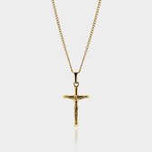 Kruis Hanger Ketting - Gouden Cross Pendant Ketting - 50 cm lang - Ketting Heren met Hanger - Griekse Mythen - Olympus Jewelry