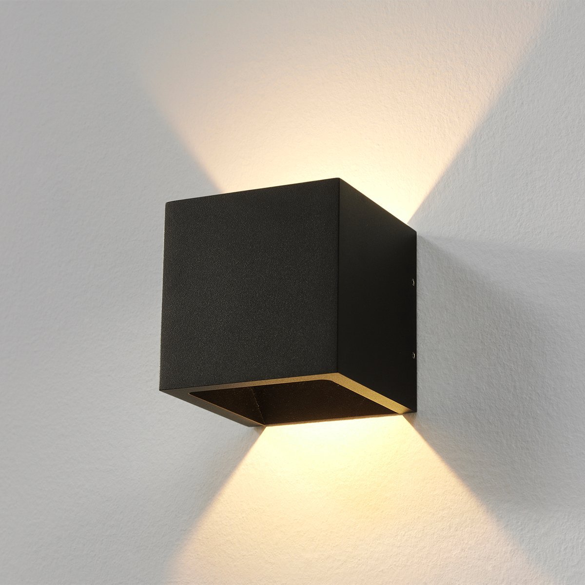 Wandlamp LED Binnen Buiten Cube up down Zwart Torno - 10 cm