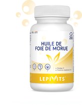 Levertraan 400mg | 200 capsules | Groei & Immuniteit | Omega 3 + Vitamine A & D | Vrij Van Zware Metalen | Gemaakt in België | LEPIVITS