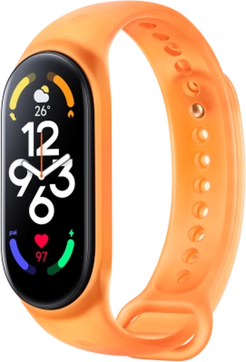 Siliconen bandje - Geschikt voor Xiaomi Mi Band 7 - licht oranje