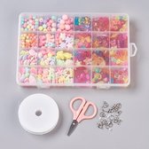 Perles Kinder - Ensemble de perles pour la fabrication de Bijoux - Set de Perles filles - Hobby Box - DIY - Enfants - Acryl - MAIA Creative