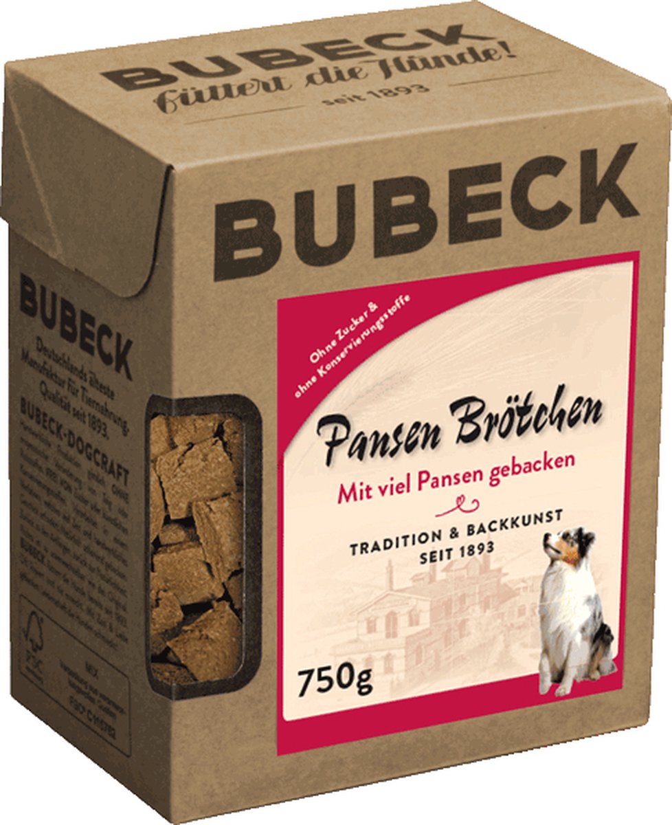 Bubeck steenoven gebakken Honden koekjes met pens brood 750gr