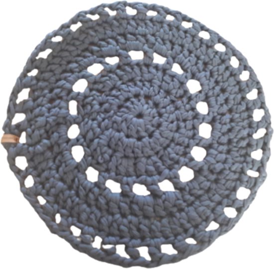 Ingehaakt gehaakte placemat antraciet