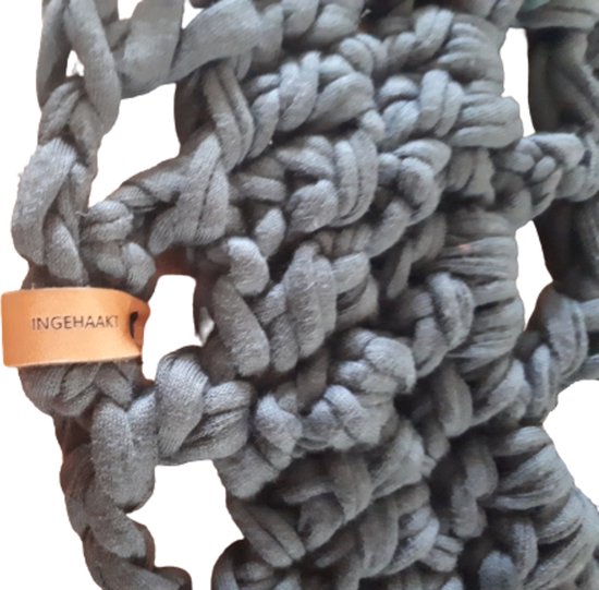 Ingehaakt gehaakte placemat antraciet