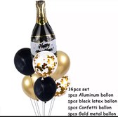Ballonnen Happy New Year! - Oud & Nieuw- Oudejaarsavond- 16-delig- 45x101 cm