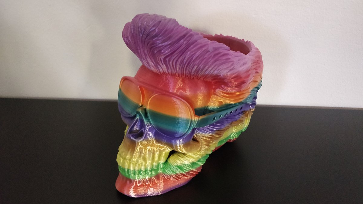 Schedel elvis bloempot Regenboog
